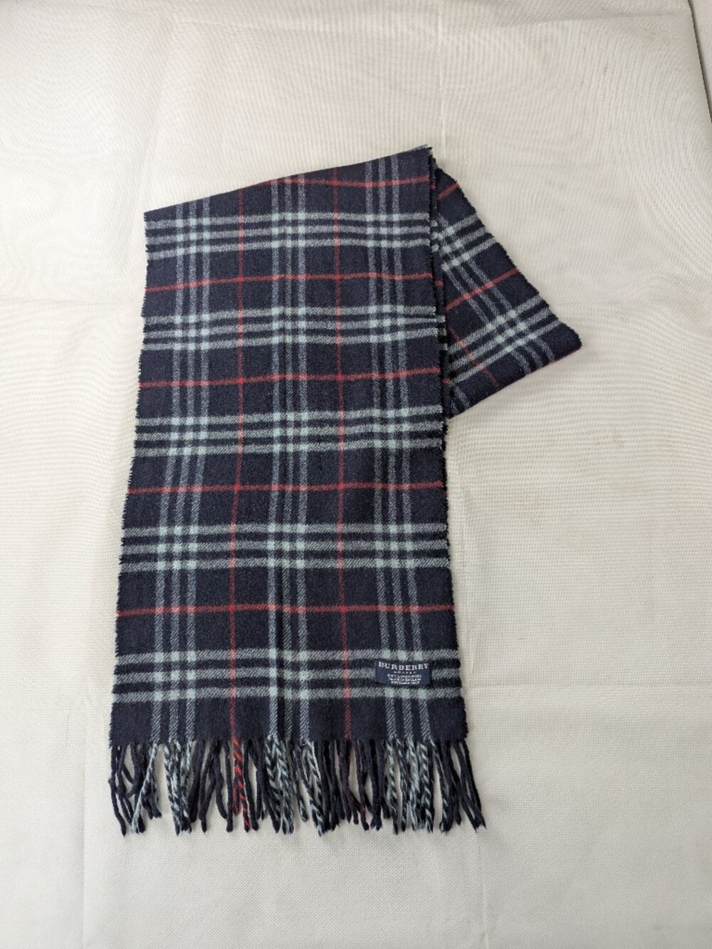 Burberry Designer 100% Lambswool Check Scarf Blue Unisex Premium Winter